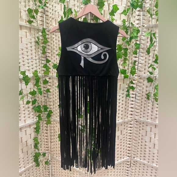 Killstar Jackets & Blazers - Very Rare original Killstar real suede tassel/ fringe waistcoat size S.